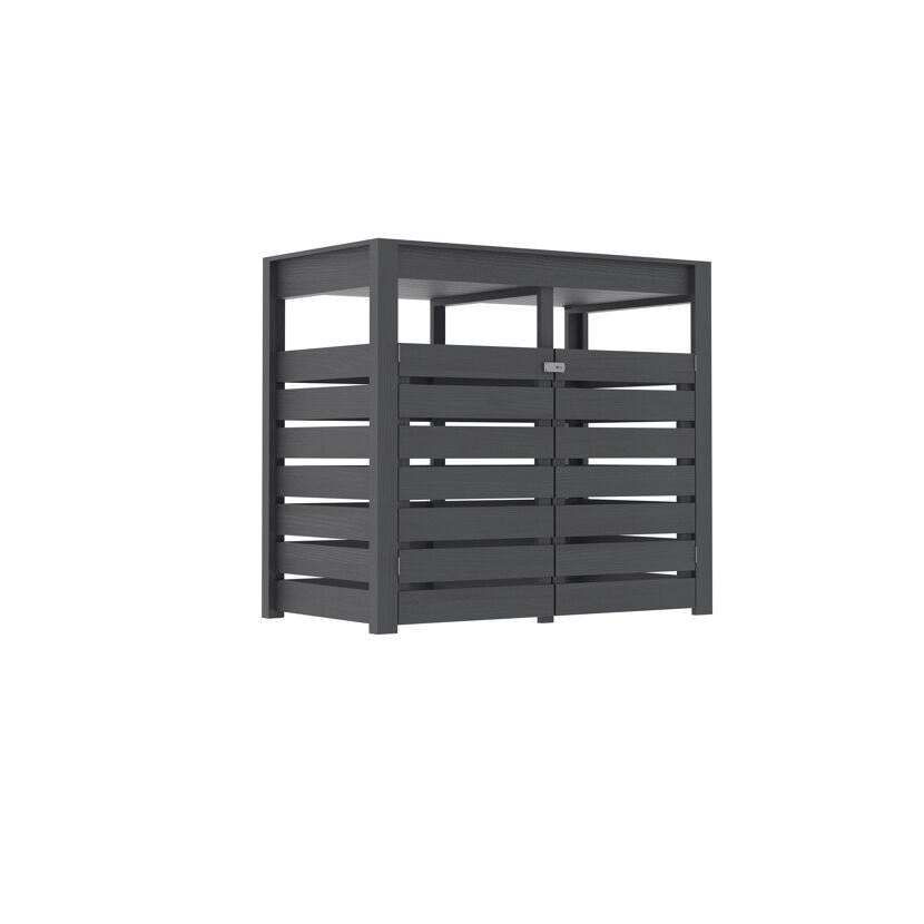 Mülltonnenbox '2' Fichtenholz terragrau 238 x 143 x 88 cm