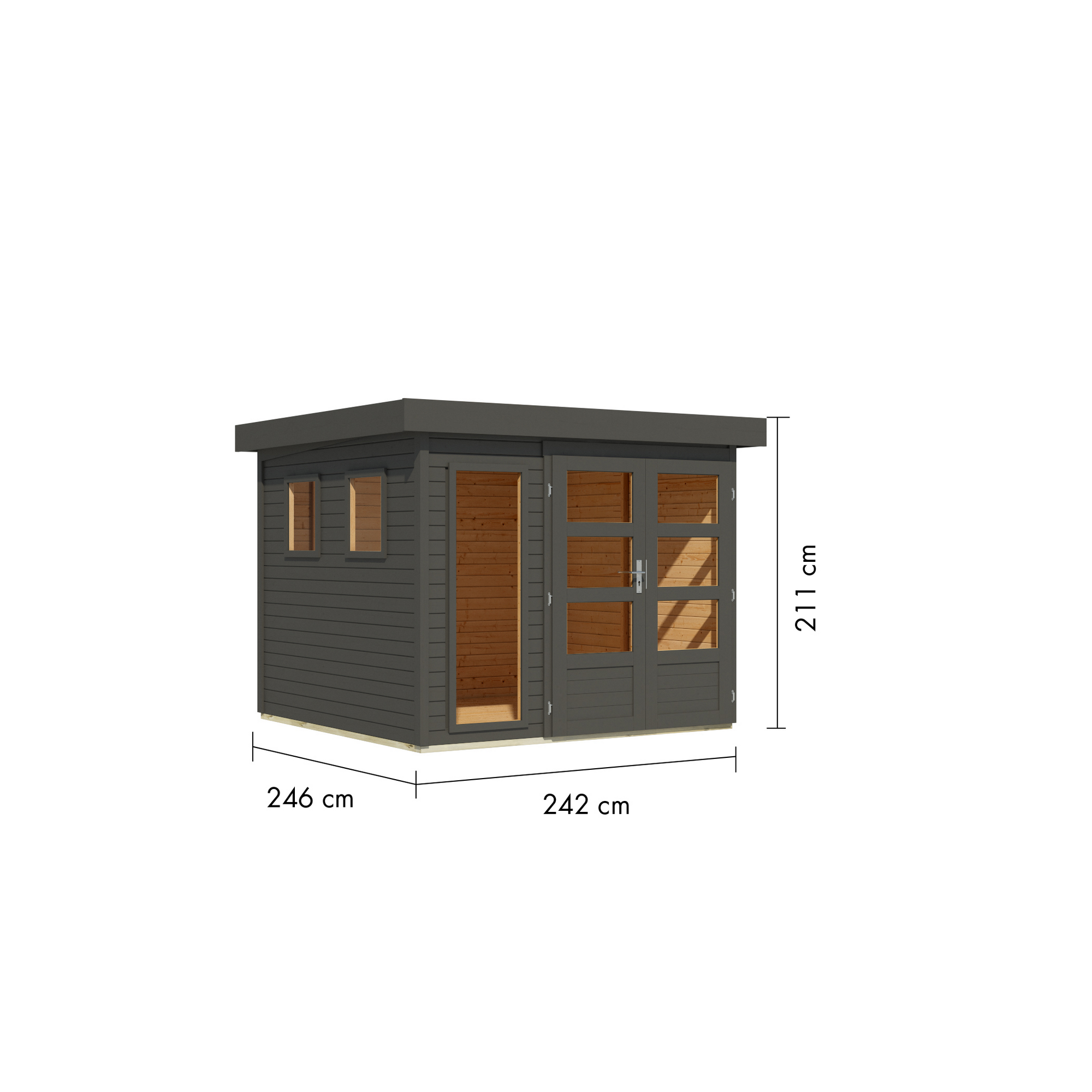 Gartenhaus 'Marbella' terragrau 266 x 211 x 262 cm + product picture