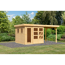 Gartenhaus-Set 'Marbella' naturbelassen mit Anbaudach 491 x 211 x 262 cm