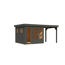 Gartenhaus-Set 'Marbella' terragrau mit Anbaudach 491 x 211 x 262 cm
