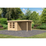 Gartenhaus-Set 'Paradise 3' naturbelassen 266 x 211 x 238 cm mit Anbaudach 2,4 m