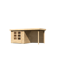 Gartenhaus-Set 'Paradise 3' naturbelassen 266 x 211 x 238 cm mit Anbaudach 2,4 m
