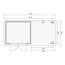 Gartenhaus-Set 'Paradise 3' naturbelassen 266 x 211 x 238 cm mit Anbaudach 2,4 m