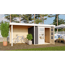 Gartenhaus-Set 'Paradise 3' terragrau 266 x 211 x 238 cm mit Anbaudach 2,4 m