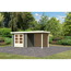 Gartenhaus-Set 'Paradise 3' terragrau 266 x 211 x 238 cm mit Anbaudach 2,4 m
