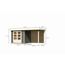 Gartenhaus-Set 'Paradise 3' terragrau 266 x 211 x 238 cm mit Anbaudach 2,4 m