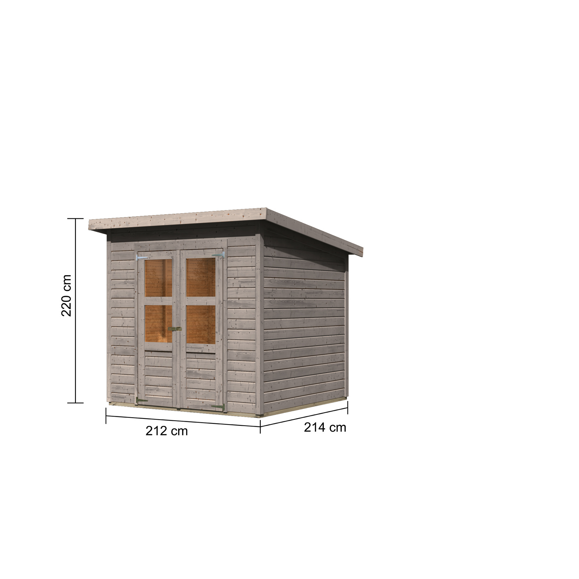 Gartenhaus 'Berseburg 4' Fichtenholz vorvergraut 212 x 219 x 214 cm + product picture