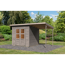 Gartenhaus-Set 'Berseburg 4' Fichtenholz vorvergraut mit Anbaudach 370 x 219 x 214 cm