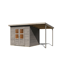 Gartenhaus-Set 'Berseburg 5' Fichtenholz vorvergraut mit Anbaudach 400 x 219 x 214 cm
