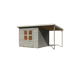 Gartenhaus-Set 'Berseburg 6' Fichtenholz vorvergraut mit Anbaudach 400 x 219 x 244 cm