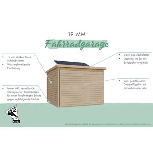 Fahrradgarage 'Bike' Fichtenholz terragrau 212,5 x 167 x 216,5 cm