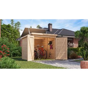 Fahrradgarage-Set 'Bike 3' Fichtenholz naturbelassen mit Solarkit 162,5 x 167 x 216,5 cm