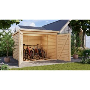 Fahrradgarage-Set 'Bike 4' Fichtenholz naturbelassen mit Solarkit 212,5 x 167 x 216,5 cm