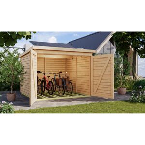 Fahrradgarage-Set 'Bike 4' Fichtenholz naturbelassen mit Solarkit 212,5 x 167 x 216,5 cm