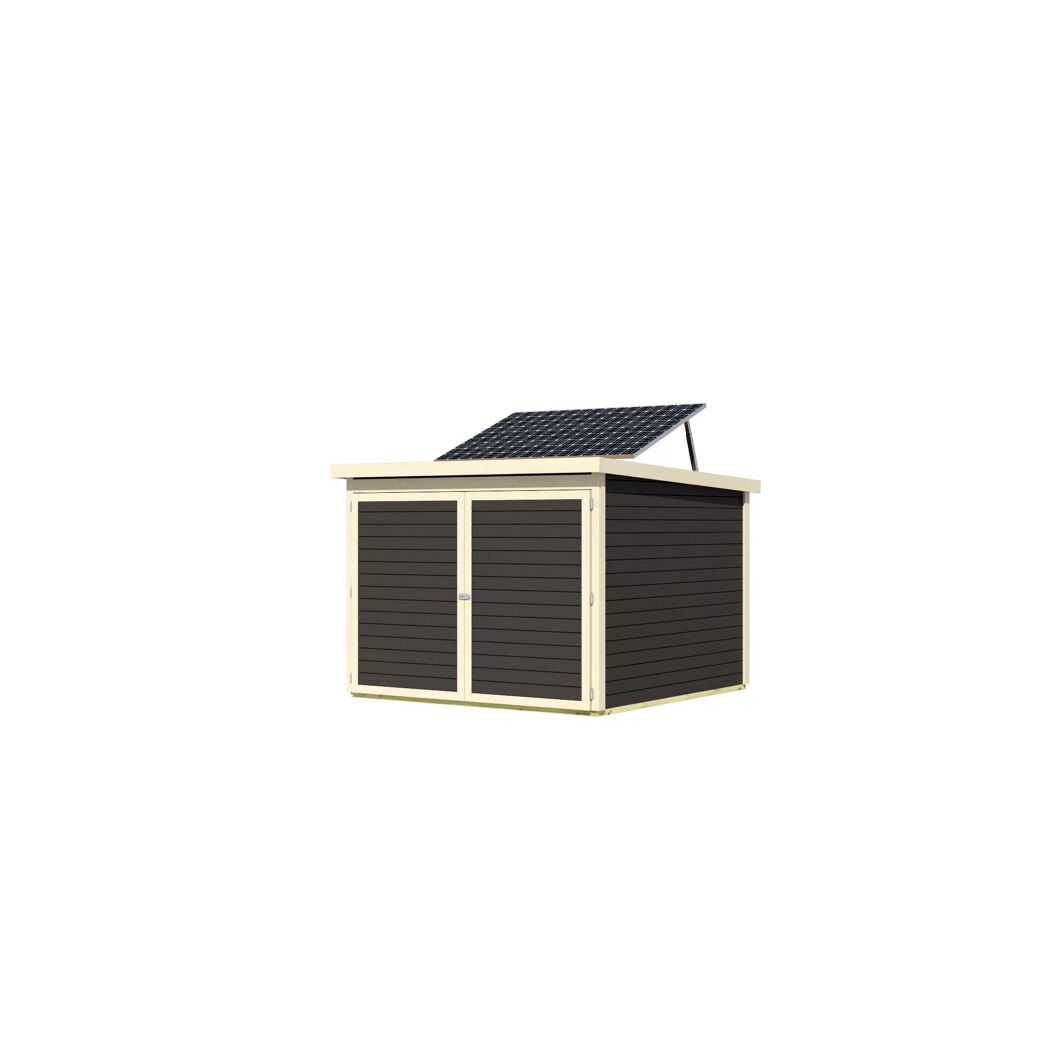 Fahrradgarage-Set 'Bike 4' Fichtenholz terragrau mit Solarkit 212,5 x 167 x 216,5 cm