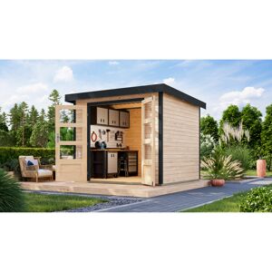 Gartenhaus 'Komet 3 A' Fichtenholz naturbelassen / anthrazit 238,5 x 209 x 213,5 cm
