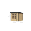 Gartenhaus 'Komet 3 A' Fichtenholz naturbelassen / anthrazit 238,5 x 209 x 213,5 cm