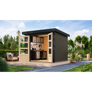 Gartenhaus 'Komet 3 B' Fichtenholz terragrau / anthrazit 238,5 x 209 x 213,5 cm