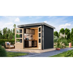 Gartenhaus 'Komet 3 C' Fichtenholz anthrazit / graualuminium 238,5 x 209 x 213,5 cm