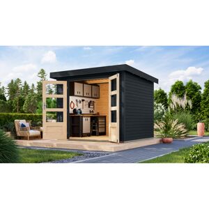 Gartenhaus 'Komet 3 C' Fichtenholz anthrazit / anthrazit 238,5 x 209 x 213,5 cm
