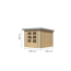 Gartenhaus aus Holz mit grazem Dach