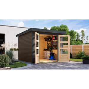 Gartenhaus 'Komet 3,5 B' Fichtenholz terragrau / anthrazit 238,5 x 209 x 242,5 cm