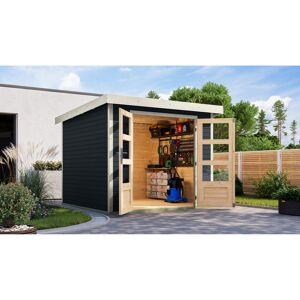 Gartenhaus 'Komet 3,5 C' Fichtenholz anthrazit / weiß 238,5 x 209 x 242,5 cm