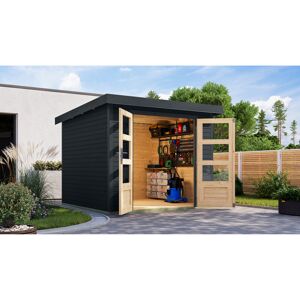 Gartenhaus 'Komet 3,5 C' Fichtenholz anthrazit / anthrazit 238,5 x 209 x 242,5 cm