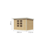 Gartenhaus 'Komet 4 A' Fichtenholz naturbelassen / weiß 298,5 x 209 x 213,5 cm