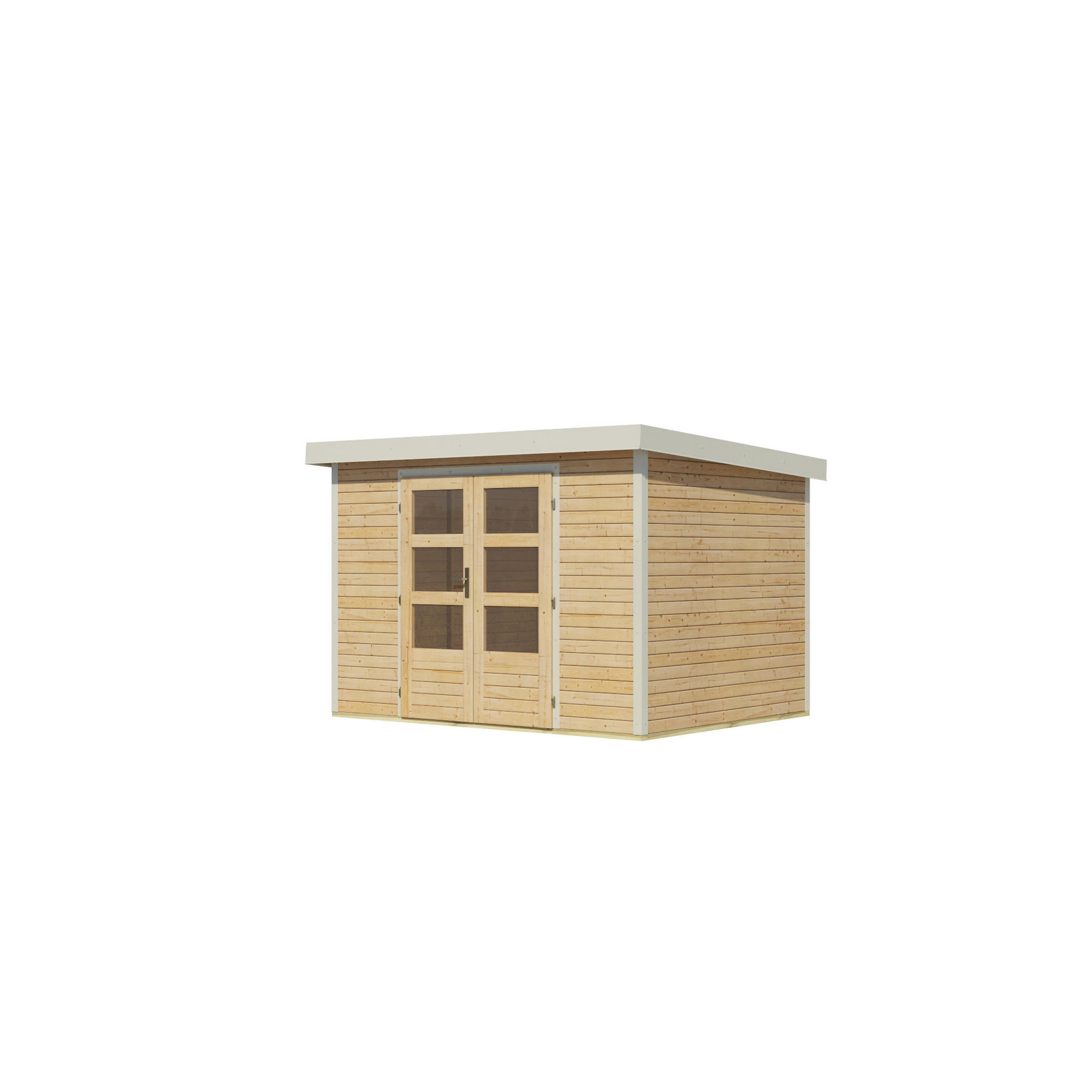 Gartenhaus 'Komet 4 A' Fichtenholz naturbelassen / weiß 298,5 x 209 x 213,5 cm