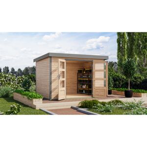 Gartenhaus 'Komet 4 A' Fichtenholz naturbelassen / graualuminium 298,5 x 209 x 213,5 cm