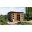 Offener Gartenschrank mit Werkzeug