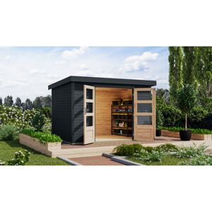 Gartenhaus 'Komet 4 C' Fichtenholz anthrazit / anthrazit 298,5 x 209 x 213,5 cm