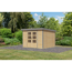 Gartenhaus 'Komet 5 A' Fichtenholz naturbelassen / graualuminium 298,5 x 209 x 242,5 cm