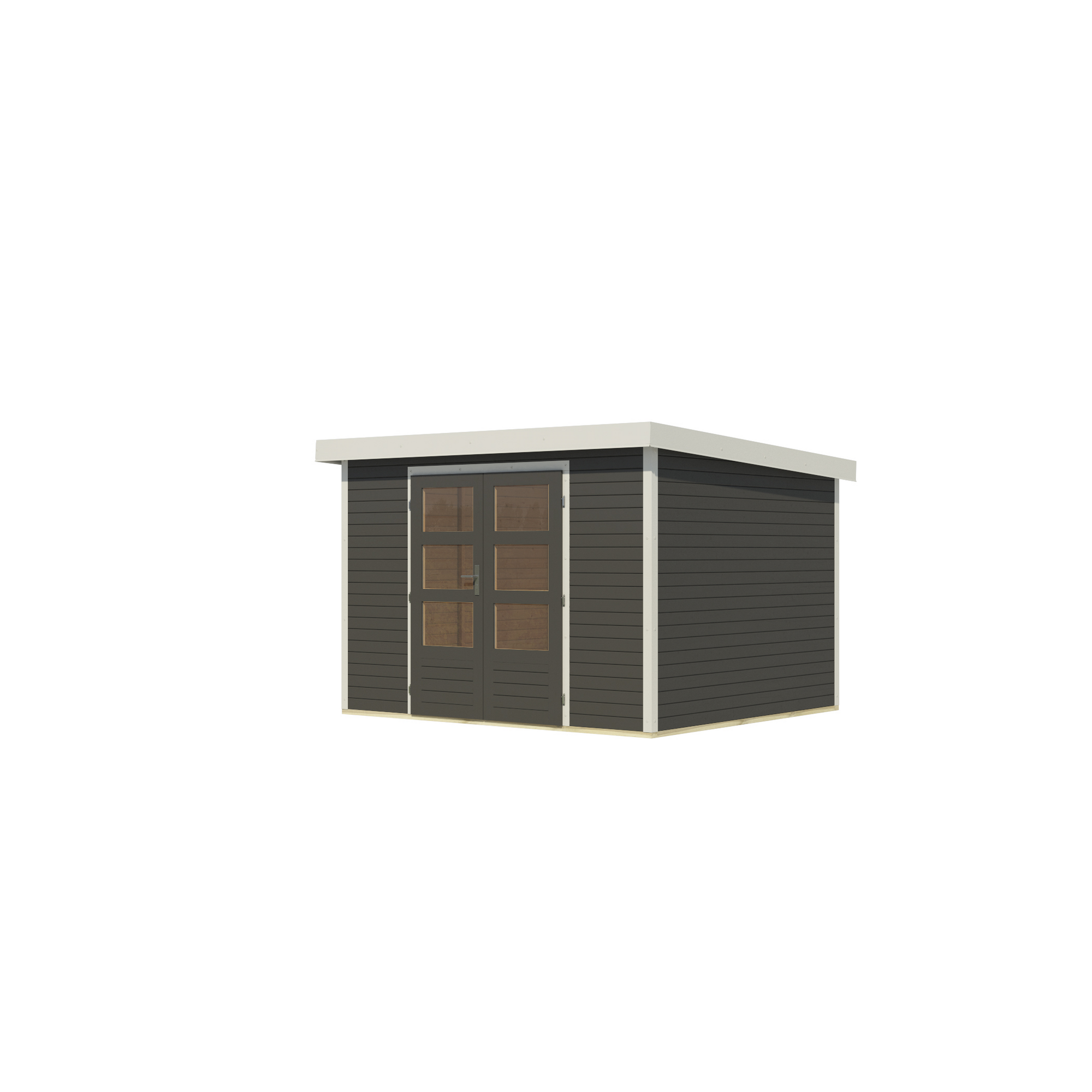 Gartenhaus 'Komet 5 B' Fichtenholz terragrau / weiß 298,5 x 209 x 242,5 cm