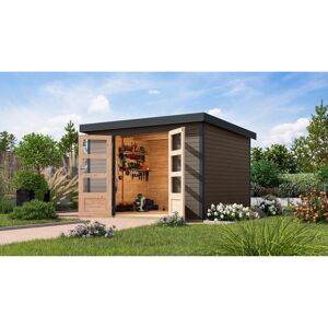 Gartenhaus 'Komet 5 B' Fichtenholz terragrau / anthrazit 298,5 x 209 x 242,5 cm