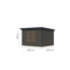 Gartenhaus 'Komet 5 B' Fichtenholz terragrau / anthrazit 298,5 x 209 x 242,5 cm
