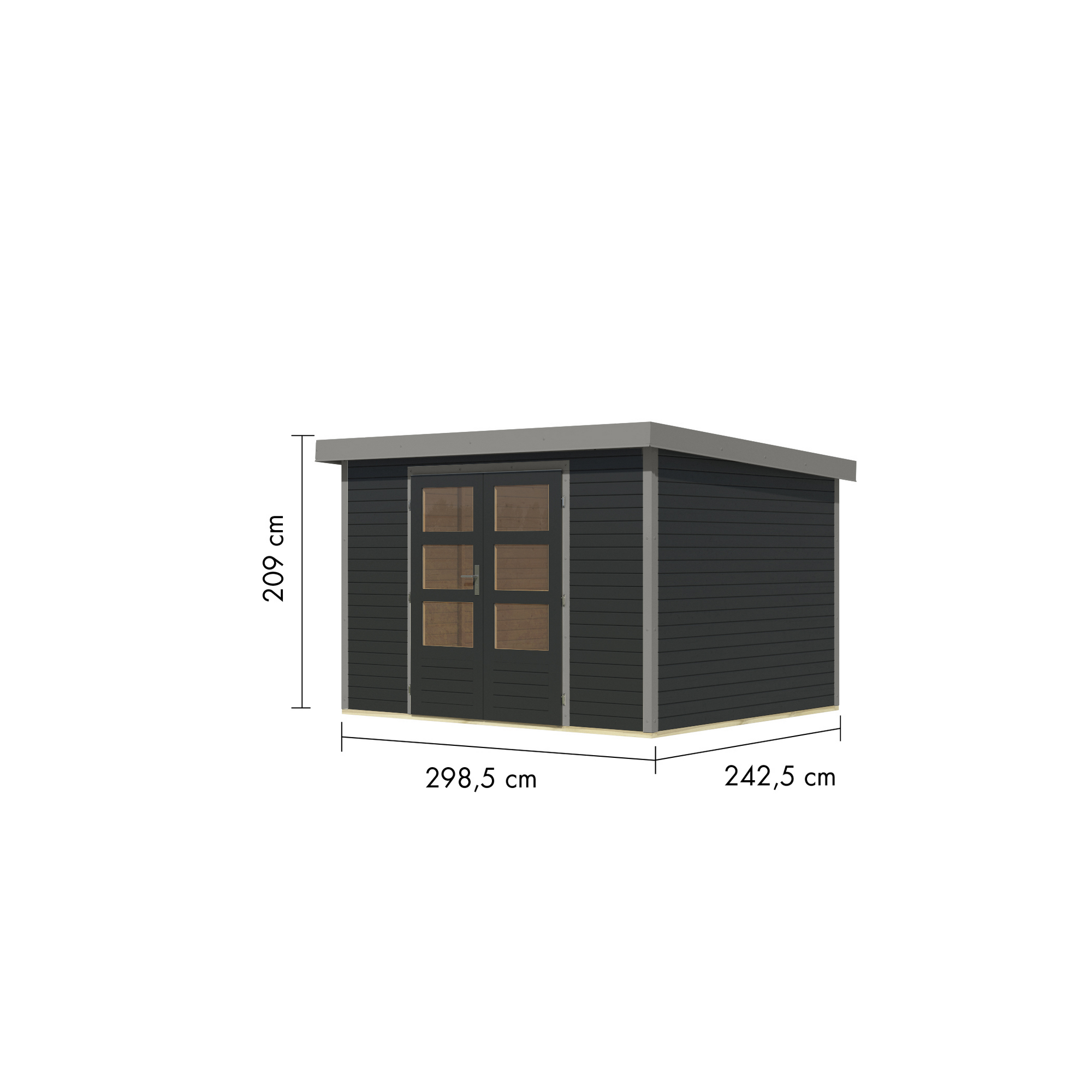 Gartenhaus aus Holz mit Doppeltür