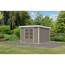 Gartenhaus 'Komet 5 D' Fichtenholz wassergrau / weiß 298,5 x 209 x 242,5 cm