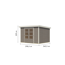 Gartenhaus 'Komet 5 D' Fichtenholz wassergrau / weiß 298,5 x 209 x 242,5 cm