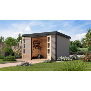 Gartenhaus 'Komet 5 D' Fichtenholz wassergrau / anthrazit 298,5 x 209 x 242,5 cm