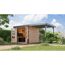 Gartenhaus-Set 'Komet 3 A' Fichtenholz naturbelassen / graualuminium mit Anbaudach 2,35 m breit 454,5 x 209 x 213,5 cm