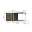 Gartenhaus-Set 'Komet 3 B' Fichtenholz terragrau / weiß mit Anbaudach 2,35 m breit 454,5 x 209 x 213,5 cm