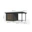 Gartenhaus-Set 'Komet 3 B' Fichtenholz terragrau / anthrazit mit Anbaudach 2,35 m breit 454,5 x 209 x 213,5 cm