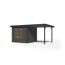 Gartenhaus-Set 'Komet 3 B' Fichtenholz terragrau / anthrazit mit Anbaudach 2,35 m breit 454,5 x 209 x 213,5 cm