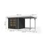 Gartenhaus-Set 'Komet 3 C' Fichtenholz anthrazit / graualuminium mit Anbaudach 2,35 m breit 454,5 x 209 x 213,5 cm