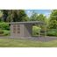 Gartenhaus-Set 'Komet 3 D' Fichtenholz wassergrau / graualuminium mit Anbaudach 2,35 m breit 454,5 x 209 x 213,5 cm