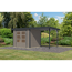 Gartenhaus-Set 'Komet 3 D' Fichtenholz wassergrau / anthrazit mit Anbaudach 2,35 m breit 454,5 x 209 x 213,5 cm