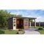 Gartenhaus-Set 'Komet 3,5 B' Fichtenholz terragrau / graualuminium mit Anbaudach 2,35 m breit 454,5 x 209 x 242,5 cm