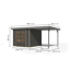 Gartenhaus-Set 'Komet 3,5 B' Fichtenholz terragrau / graualuminium mit Anbaudach 2,35 m breit 454,5 x 209 x 242,5 cm